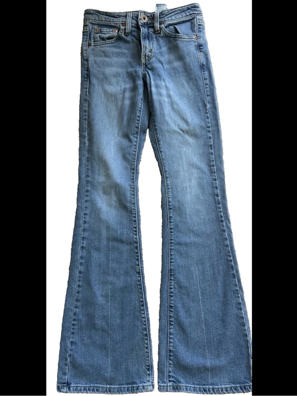 VTG Y2K Levi’s 534 JR. Flare “IRREGULAR” Jeans Sz 1L Denim Retro Skater Red Tab